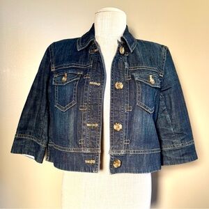 Banana Republic Blue Cropped Jean Jacket